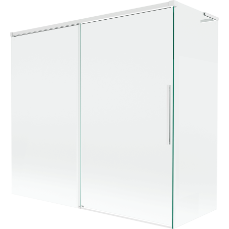 Mexen Rox L vaňová zástena 2-dielna posuvná 170 + 80 x 150 cm, transparentná, biela - 8C9L-170-080-20-00