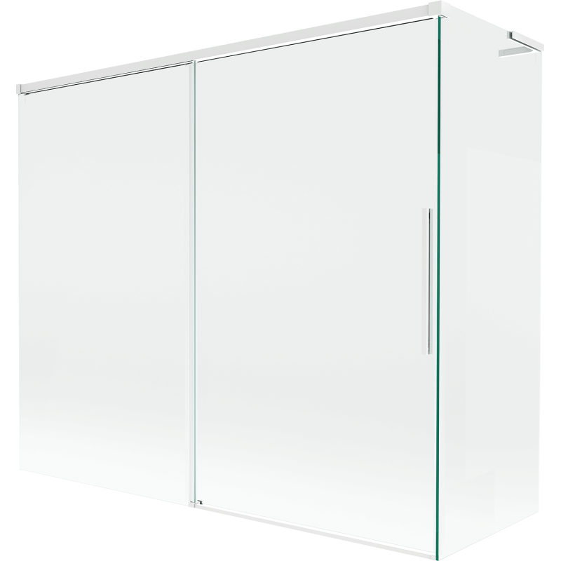 Mexen Rox L vaňová zástena 2-krídlová posuvná 180 + 80 x 150 cm, transparentná, biela - 8C9L-180-080-20-00