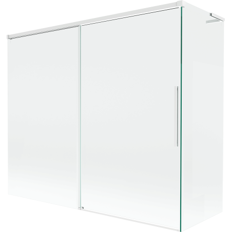 Mexen Rox L vaňová zástena 2-krídlová posuvná 180 + 80 x 150 cm, transparentná, biela - 8C9L-180-080-20-00
