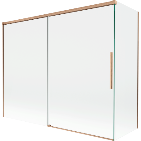 Mexen Rox vaňa posuvná zástena 2-krídlová 190 + 80 x 150 cm, transparentný, kefovaná meď - 8C9-190-080-65-00