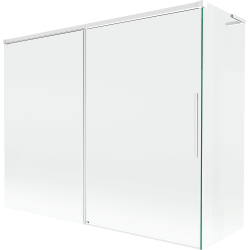 Mexen Rox L vaňová zástena 2-krídlová posuvná 190 + 90 x 150 cm, transparentná, biela - 8C9L-190-090-20-00