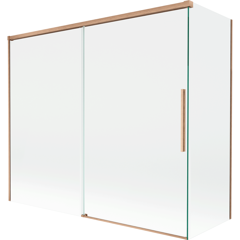 Mexen Rox zásuvná dvojkrídlová sprchová zástenka 180 + 90 x 150 cm, transparentná, brúsená meď - 8C9-180-090-65-00