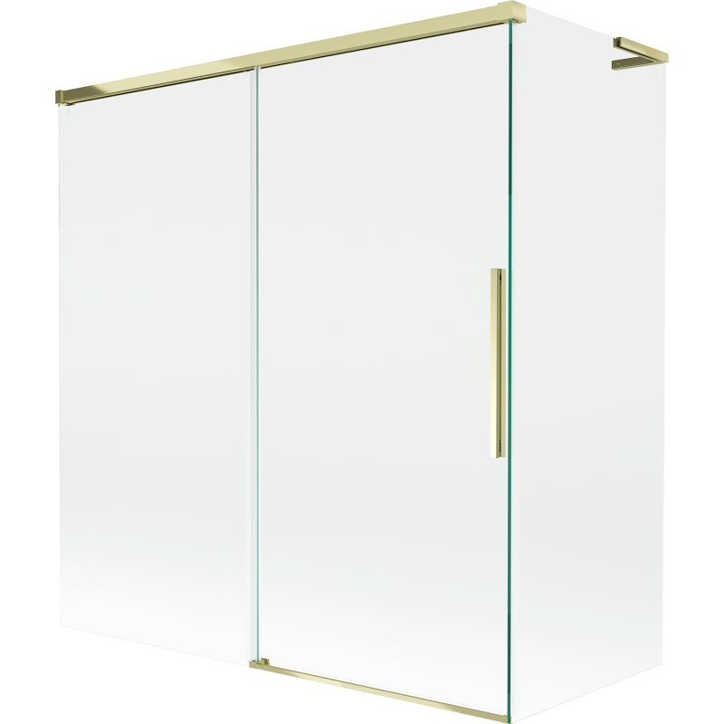 Mexen Rox L vaňová zástenka, 2-krídlová posuvná 150 + 70 x 150 cm, transparentná, zlatá - 8C9L-150-070-50-00