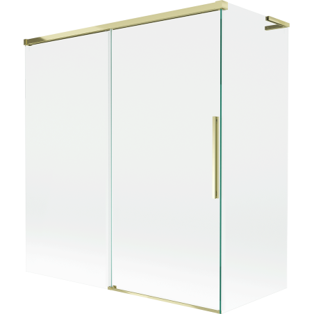 Mexen Rox L vaňová zástenka, 2-krídlová posuvná 150 + 70 x 150 cm, transparentná, zlatá - 8C9L-150-070-50-00