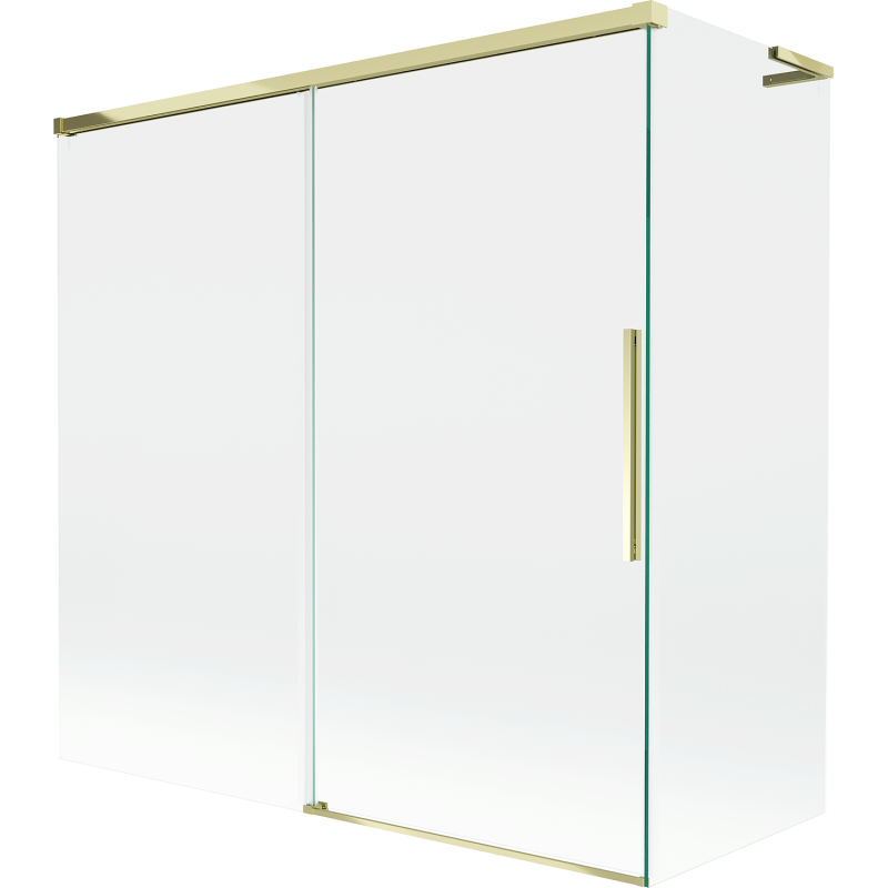 Mexen Rox L sprchovací paraván 2-krídlový posuvný 160 + 80 x 150 cm, transparentný, zlatý - 8C9L-160-080-50-00
