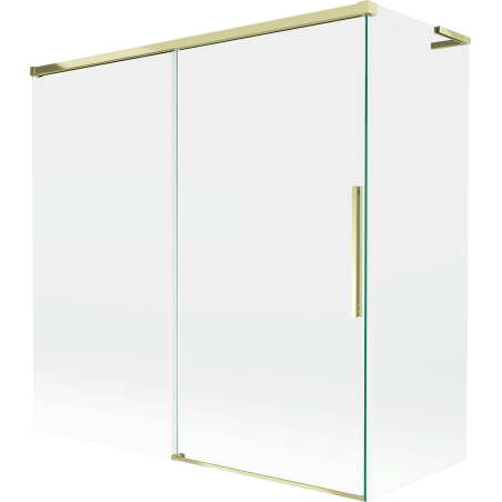 Mexen Rox L sprchovací paraván 2-krídlový posuvný 160 + 80 x 150 cm, transparentný, zlatý - 8C9L-160-080-50-00