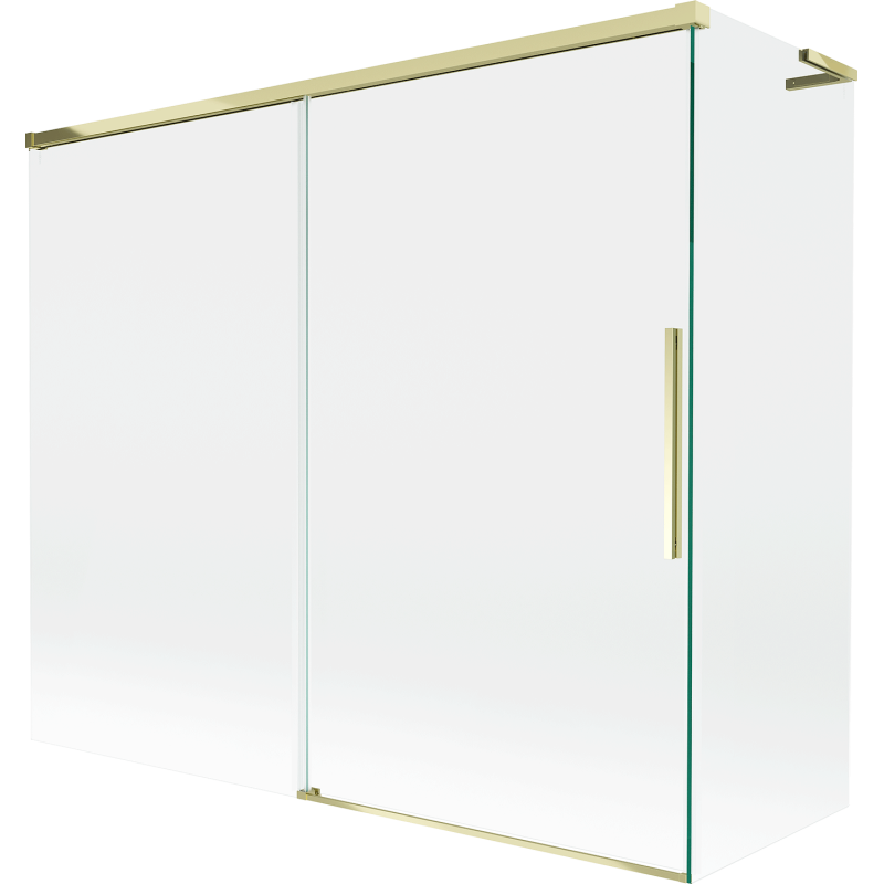 Mexen Rox L paraván na vaňu 2-krídlový posuvný 180 + 80 x 150 cm, transparentný, zlatý - 8C9L-180-080-50-00