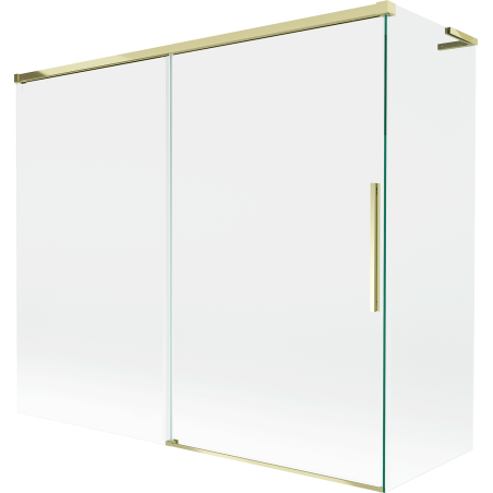 Mexen Rox L paraván na vaňu 2-krídlový posuvný 180 + 80 x 150 cm, transparentný, zlatý - 8C9L-180-080-50-00