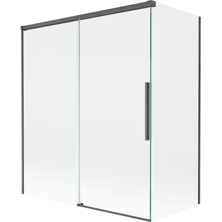 Mexen Rox sprchová zástenka 2-krídlová posuvná 140 + 70 x 150 cm, priehľadná, kartáčovaný gun gray - 8C9-140-070-66-00