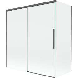 Mexen Rox sprchovací kút 2-krídlový posuvný 150 + 70 x 150 cm, transparentný, gun gray brúsený - 8C9-150-070-66-00
