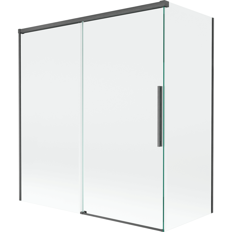 Mexen Rox sprchová stena 2-krídlová posuvná 150 + 70 x 150 cm, transparentná, kartáčovaná pištoľovo sivá - 8C9-150-070-66-00