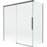 Mexen Rox sprchová stena 2-krídlová posuvná 150 + 70 x 150 cm, transparentná, kartáčovaná pištoľovo sivá - 8C9-150-070-66-00