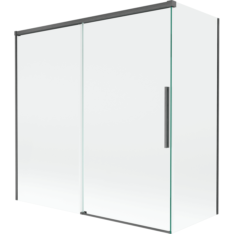 Mexen Rox dvojkrídlová posuvná vaňová zástena 160 + 75 x 150 cm, transparentná, brúsená zbraňová sivá - 8C9-160-075-66-00
