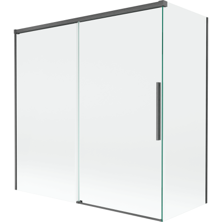 Mexen Rox dvojkrídlová posuvná vaňová zástena 160 + 75 x 150 cm, transparentná, brúsená zbraňová sivá - 8C9-160-075-66-00