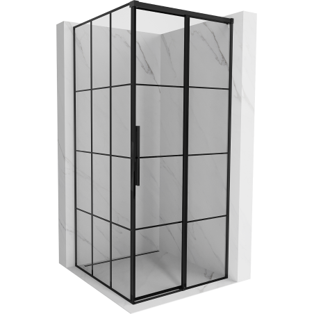 Mexen Rox pravý posuvný sprchovací kút 90 x 90 cm, čierna mriežka, čierny - 8C2-090-090-70-77-P