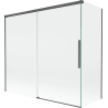 Mexen Rox sprchová zástenová súprava 2-dielna posuvná 170 + 80 x 150 cm, transparentná, kartáčovaná šedá - 8C9-170-080-66-00
