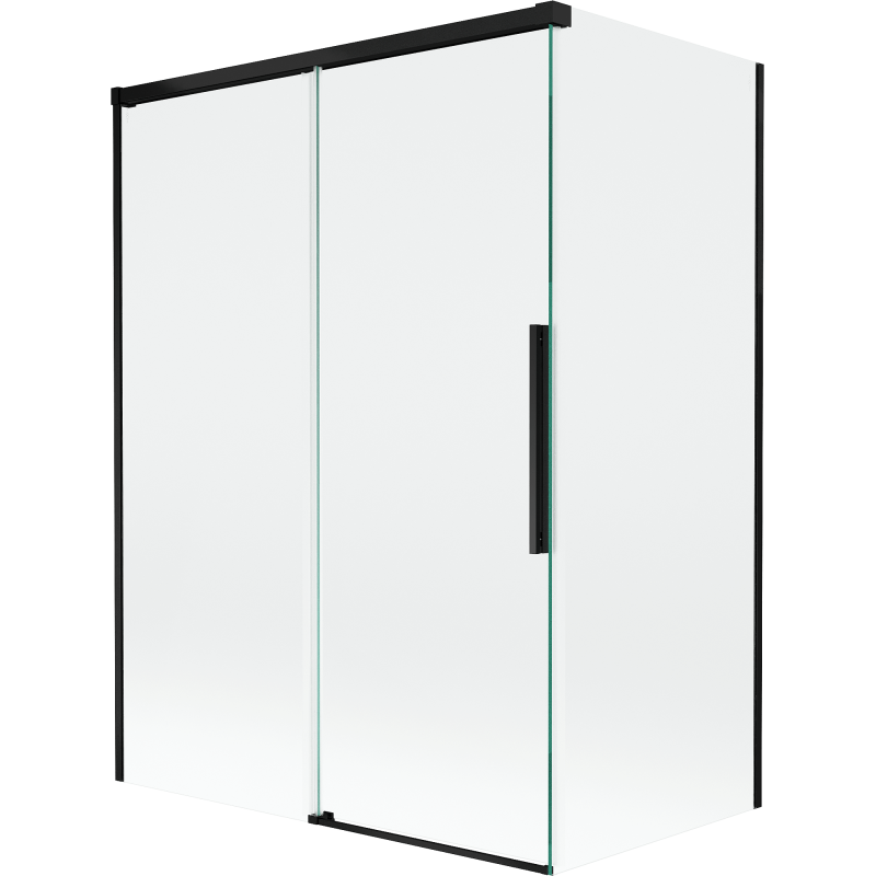 Mexen Rox dvojkrídlový posuvný sprchový záves 120 + 70 x 150 cm, transparentný, čierny - 8C9-120-070-70-00