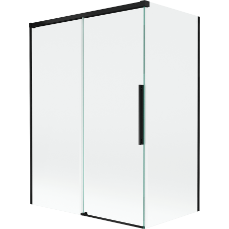 Mexen Rox dvojkrídlový posuvný sprchový záves 120 + 70 x 150 cm, transparentný, čierny - 8C9-120-070-70-00
