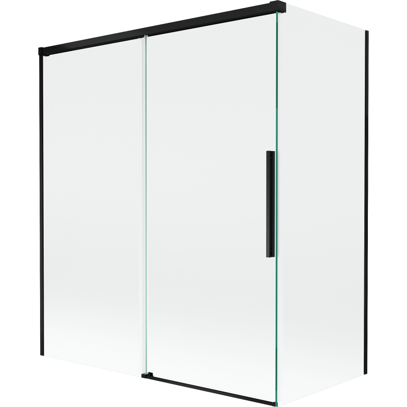 Mexen Rox dvojdielna posuvná vaňová zástena 140 + 70 x 150 cm, priehľadná, čierna - 8C9-140-070-70-00