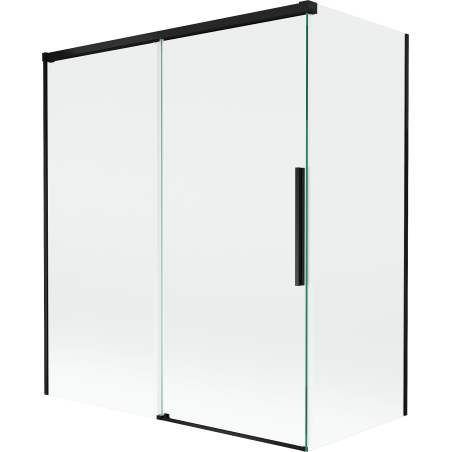 Mexen Rox dvojdielna posuvná vaňová zástena 140 + 70 x 150 cm, priehľadná, čierna - 8C9-140-070-70-00
