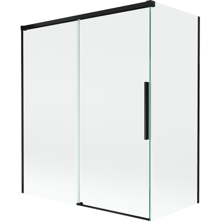 Mexen Rox vaňa paraván 2-krídlový posuvný 140 + 70 x 150 cm, transparentný, čierny - 8C9-140-070-70-00