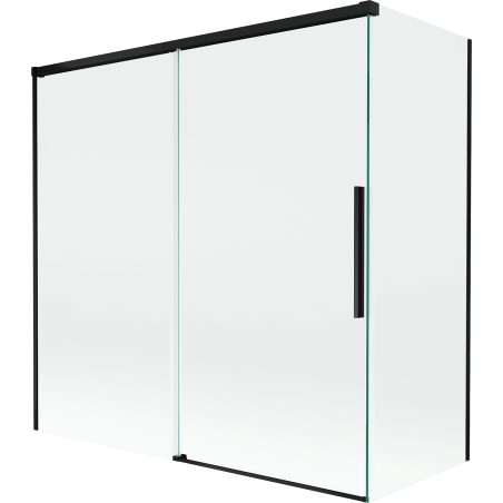 Mexen Rox vaňový paraván 2-dielny posuvný 160 + 70 x 150 cm, transparentný, čierny - 8C9-160-070-70-00