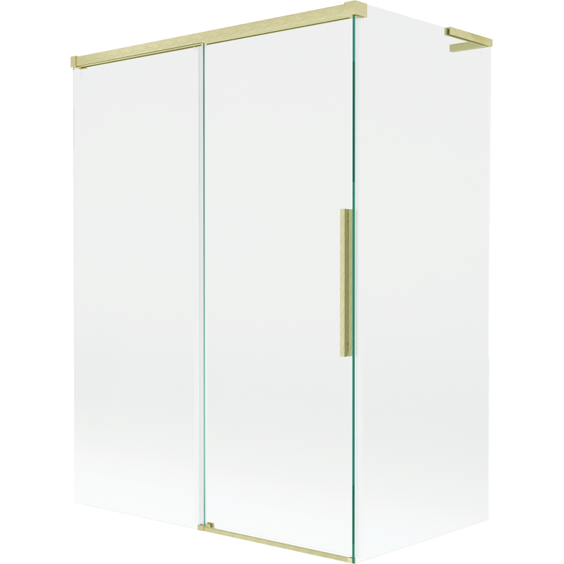 Mexen Rox L vaňová zástena 2-krídlová posuvná 120 + 70 x 150 cm, transparentná, zlatá kartáčovaná - 8C9L-120-070-55-00