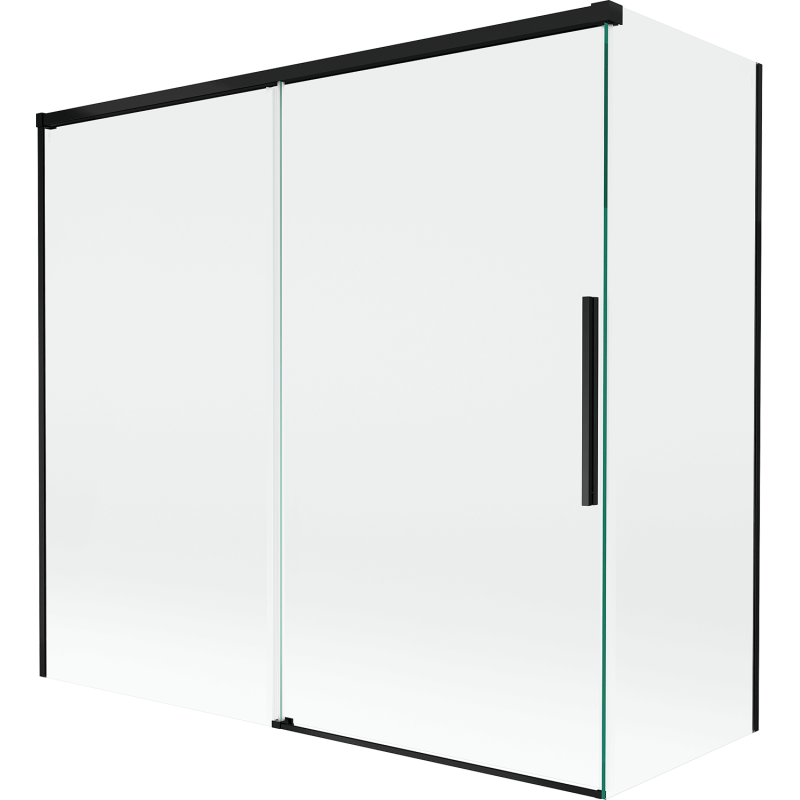 Mexen Rox dvojkrídlový posuvný sprchový záves 170 + 70 x 150 cm, transparentný, čierny - 8C9-170-070-70-00