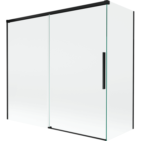 Mexen Rox dvojkrídlový posuvný sprchový záves 170 + 70 x 150 cm, transparentný, čierny - 8C9-170-070-70-00
