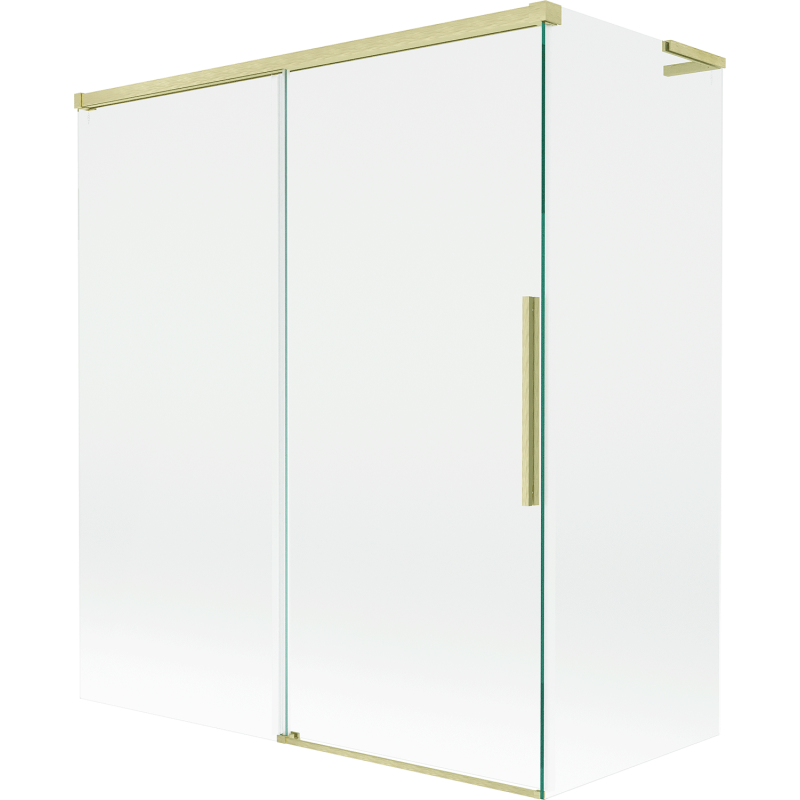 Mexen Rox L vaňová zástena 2-krídlová posuvná 140 + 70 x 150 cm, transparentná, zlatá kefovaná - 8C9L-140-070-55-00