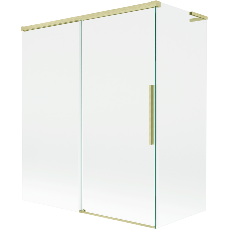 Mexen Rox L vaňová zástena 2-krídlová posuvná 140 + 70 x 150 cm, transparentná, zlatá kefovaná - 8C9L-140-070-55-00