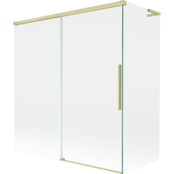 Mexen Rox L dvojkrídlový sklopný vaňový záves 150 + 70 x 150 cm, transparentný, brúsené zlato - 8C9L-150-070-55-00