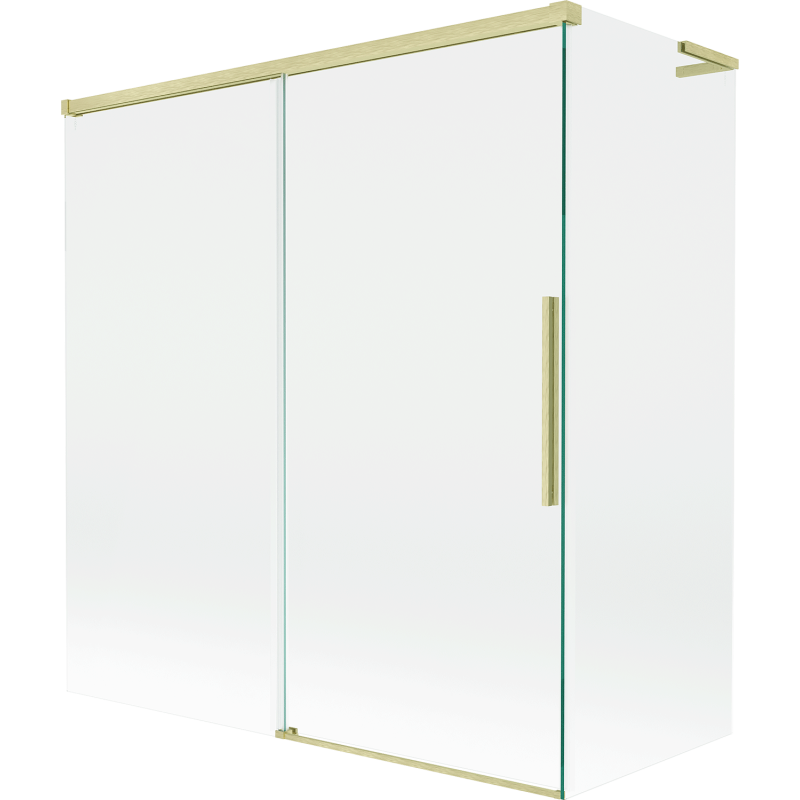 Mexen Rox L vaňový paraván 2-krídlový posuvný 150 + 70 x 150 cm, transparentný, zlatý brúsený - 8C9L-150-070-55-00