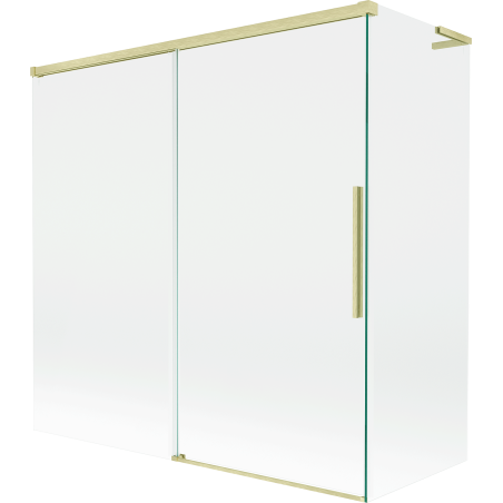Mexen Rox L vaňová zástena 2-krídlová posuvná 160 + 70 x 150 cm, transparentná, zlatá kartáčovaná - 8C9L-160-070-55-00