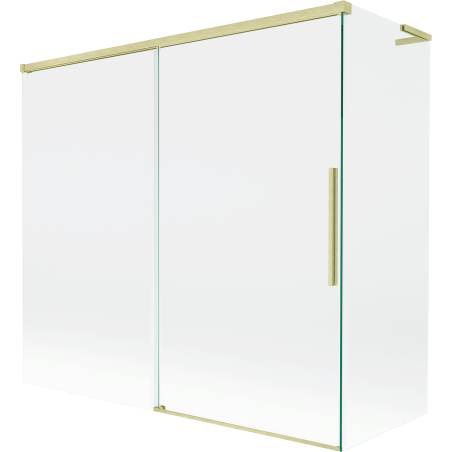 Mexen Rox L sprchový panel nad vaňu 2-krídlový posuvný 170 + 80 x 150 cm, číre, zlatý kartáčovaný - 8C9L-170-080-55-00