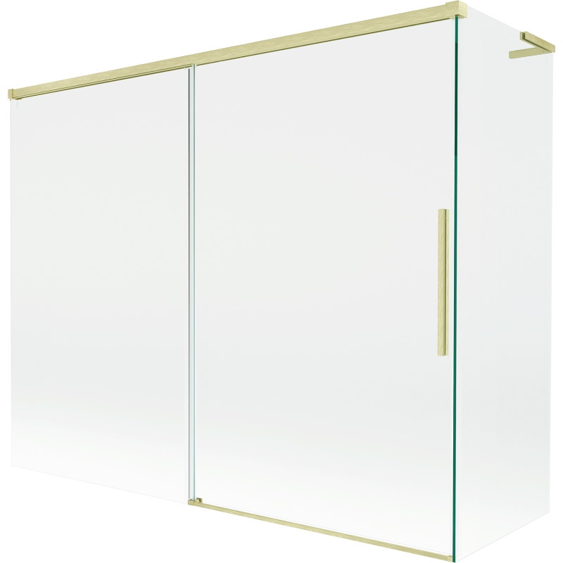Mexen Rox L posuvná vanová zástena 2-krídlová 190 + 80 x 150 cm, transparentná, zlatá kartáčovaná - 8C9L-190-080-55-00