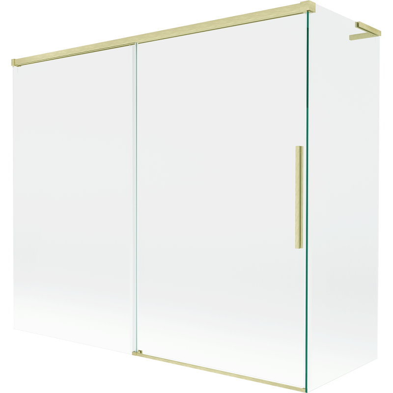 Mexen Rox L vaňová zástenová 2-dverová posuvná 180 + 90 x 150 cm, transparentná, zlatá kartáčovaná - 8C9L-180-090-55-00