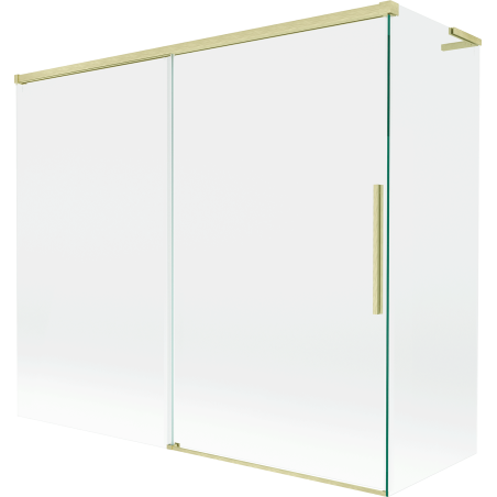 Mexen Rox L vaňová zástenová 2-dverová posuvná 180 + 90 x 150 cm, transparentná, zlatá kartáčovaná - 8C9L-180-090-55-00