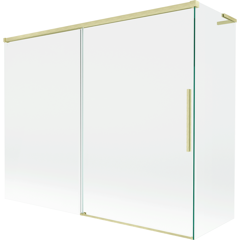 Mexen Rox L paraván na vaňu 2-krídlový posuvný 190 + 90 x 150 cm, transparentný, zlatý kartáčovaný - 8C9L-190-090-55-00