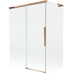 Mexen Rox L sprchovací záves 2-krídlový posuvný 120 + 70 x 150 cm, transparentný, ružové zlato - 8C9L-120-070-60-00