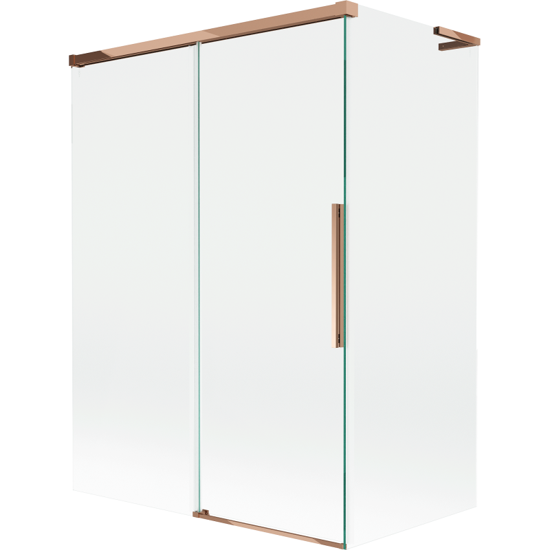 Mexen Rox L sprchovací záves 2-krídlový posuvný 120 + 70 x 150 cm, transparentný, ružové zlato - 8C9L-120-070-60-00