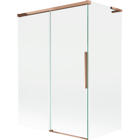 Mexen Rox L sprchovací záves 2-krídlový posuvný 120 + 70 x 150 cm, transparentný, ružové zlato - 8C9L-120-070-60-00