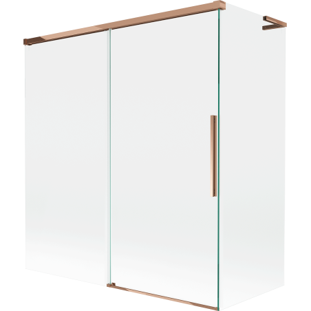 Mexen Rox L vaňová zástena 2-krídlová posuvná 150 + 70 x 150 cm, transparentná, ružové zlato - 8C9L-150-070-60-00