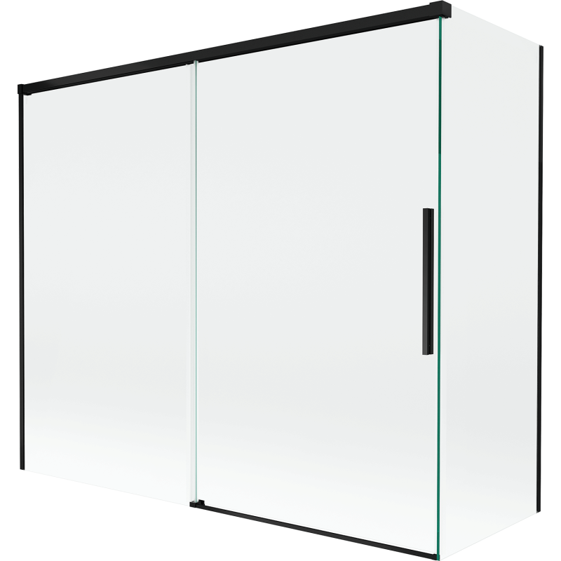 Mexen Rox dvojdverové sprchové dvere posuvné 180 + 80 x 150 cm, priehľadné, čierne - 8C9-180-080-70-00
