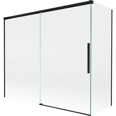 Mexen Rox dvojdverové sprchové dvere posuvné 180 + 80 x 150 cm, priehľadné, čierne - 8C9-180-080-70-00