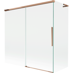 Mexen Rox L vaňová zástenka 2-krídlová posuvná 160 + 70 x 150 cm, transparentná, ružové zlato - 8C9L-160-070-60-00