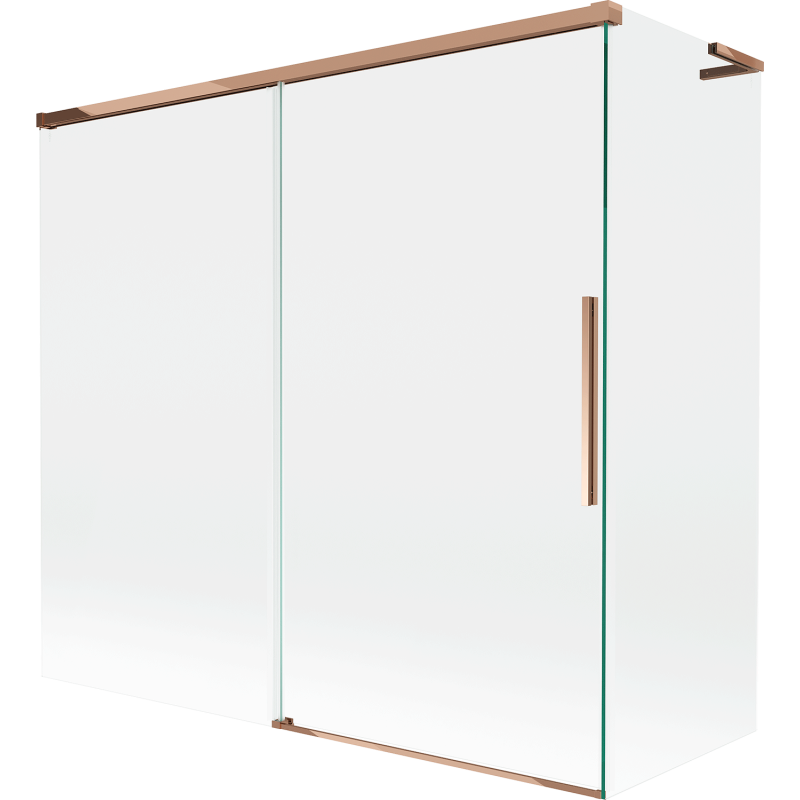 Mexen Rox L sprchová zástena na vaňu 2-krídlová posuvná 170 + 70 x 150 cm, transparentná, ružové zlato - 8C9L-170-070-60-00