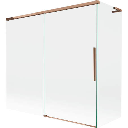 Mexen Rox L sprchová zástena na vaňu 2-krídlová posuvná 170 + 70 x 150 cm, transparentná, ružové zlato - 8C9L-170-070-60-00