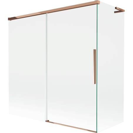 Mexen Rox L paraván do vane 2-krídlový posuvný 160 + 75 x 150 cm, transparentný, ružové zlato - 8C9L-160-075-60-00