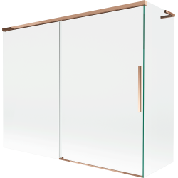 Mexen Rox L vaňová zástena, 2-krídlová posuvná 190 + 80 x 150 cm, transparentná, ružové zlato - 8C9L-190-080-60-00